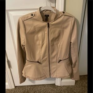 GILI Double Peplum Faux Leather Jacket Size 4